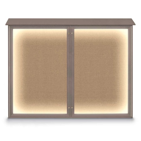 United Visual Products Triple Door Enclosed Indoor Letterboard UV1128-SATIN-GREY